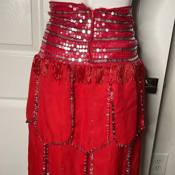 Vintage Sequin beaded fringe Skirt - Picture 9 of 12